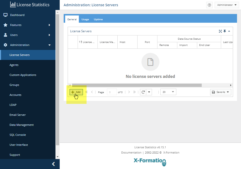 License Statistics - Add new license