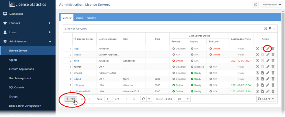License Statistics - Add new license
