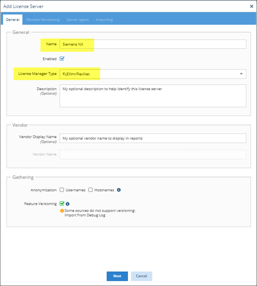 Add Siemens NX License Server