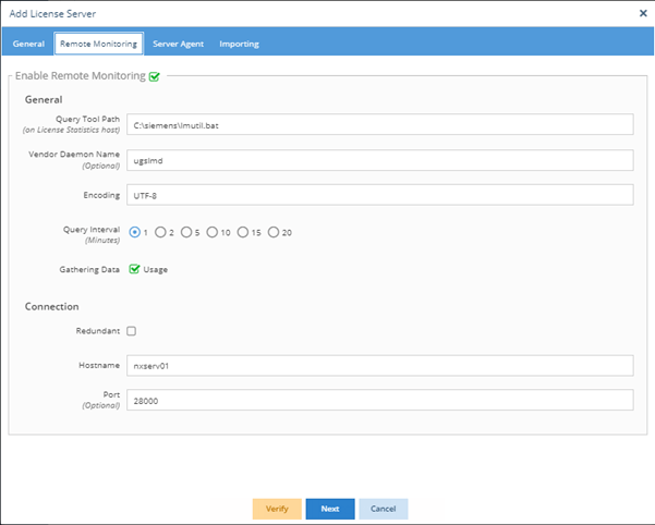 Siemens NX license server monitoring - remote monitoring Siemens NX license server monitoring - Enable remote monitoring