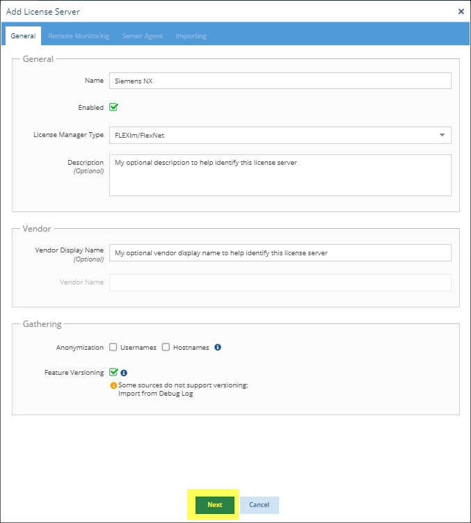 Siemens NX license server monitoring - Enable remote monitoring